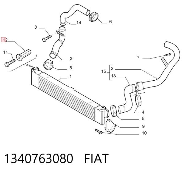 Intercooler 1340763080 Fiat/Alfa/Lancia