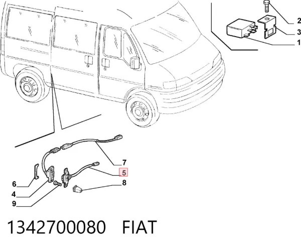 Interruptor de puerta corrediza 1342700080 Fiat/Alfa/Lancia