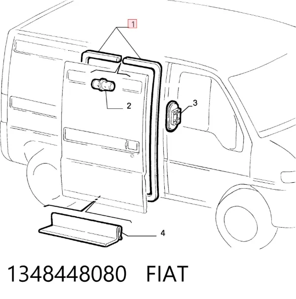 Junta de puerta delantera izquierda 1348448080 Fiat/Alfa/Lancia