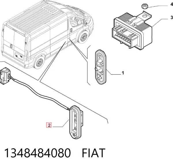 Sensor, interruptor, contacto de puerta  1348484080 Fiat/Alfa/Lancia