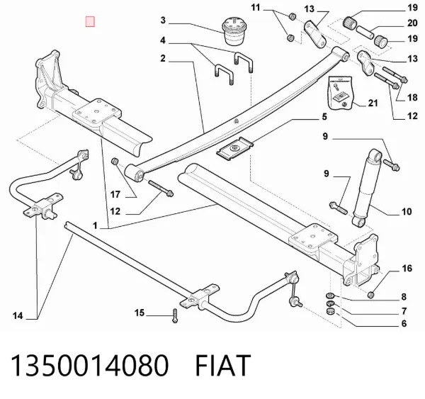 Abrazadera de ballesta 1350014080 Fiat/Alfa/Lancia