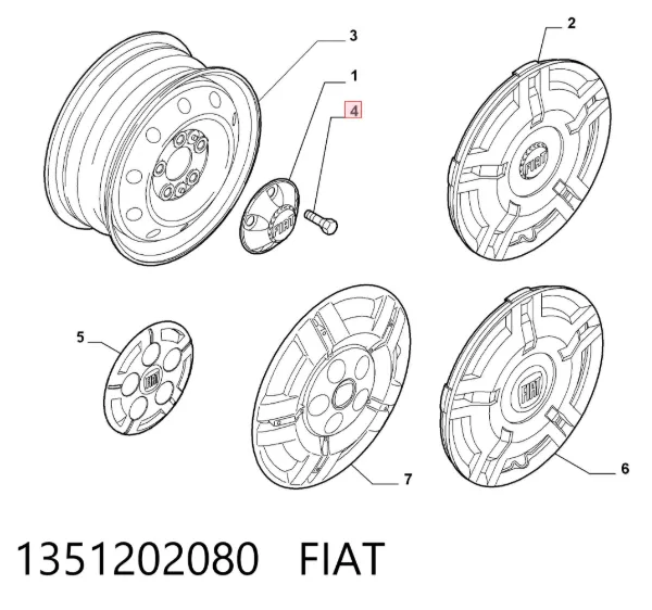 Tornillo de rueda 1351202080 Fiat/Alfa/Lancia