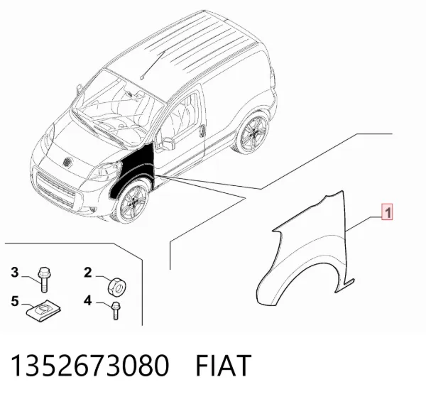 Aleta 1352673080 Fiat/Alfa/Lancia