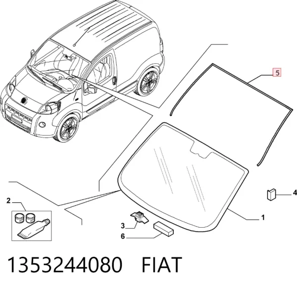 Junta de parabrisas 1353244080 Fiat/Alfa/Lancia