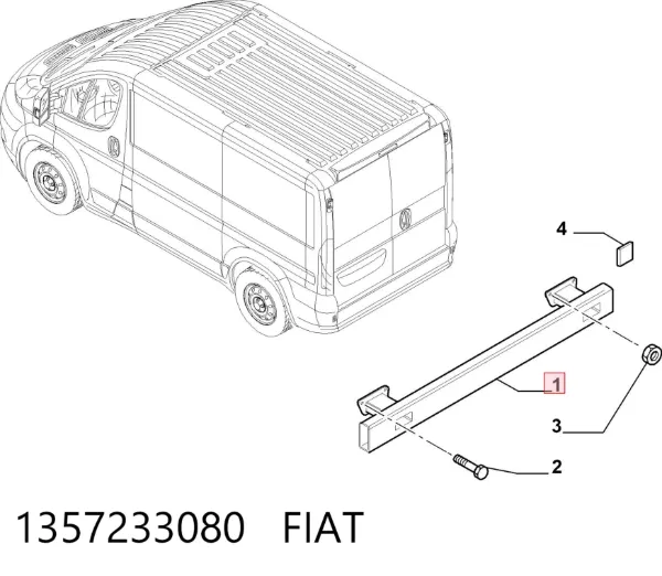Refuerzo parachoques trasero 1357233080 Fiat/Alfa/Lancia