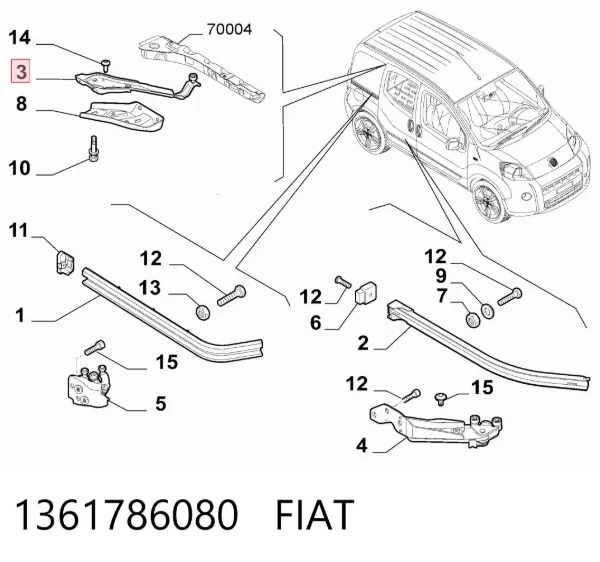 Rodillo superior derecho de puerta corrediza 1361786080 Fiat/Alfa/Lancia