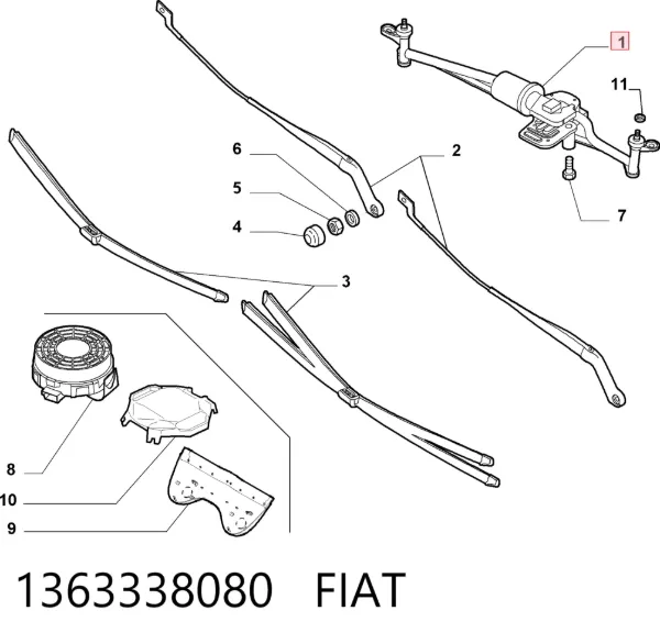 Varilla de limpiaparabrisas 1363338080 Fiat/Alfa/Lancia