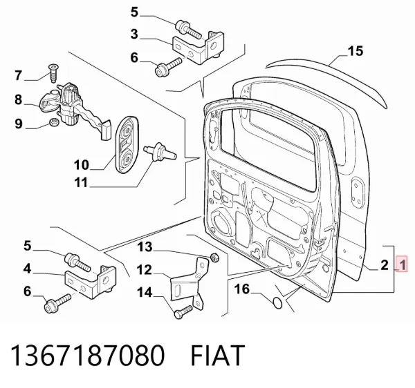 Puerta delantera izquierda 1367187080 Fiat/Alfa/Lancia