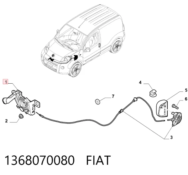 Cerradura de capó 1368070080 Fiat/Alfa/Lancia