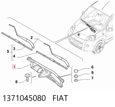Trapezio del limpiaparabrisas FIAT 1371045080