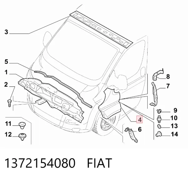 Aleta delantera izquierda 1372154080 Fiat/Alfa/Lancia