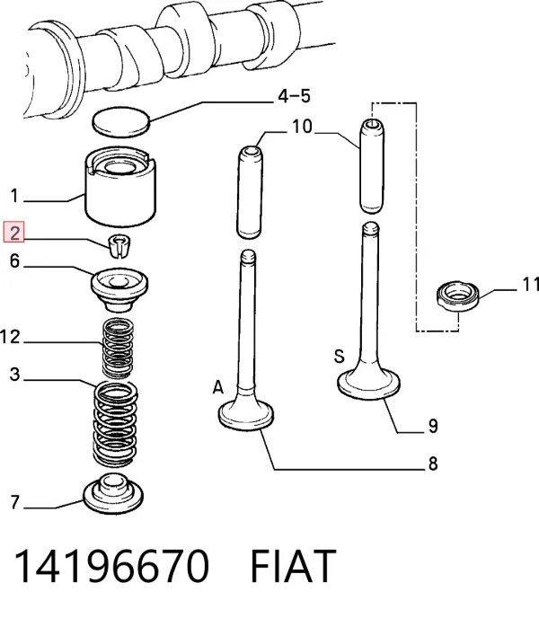 Chaveta De Sujecion De Valvula 14196670 Fiat/Alfa/Lancia