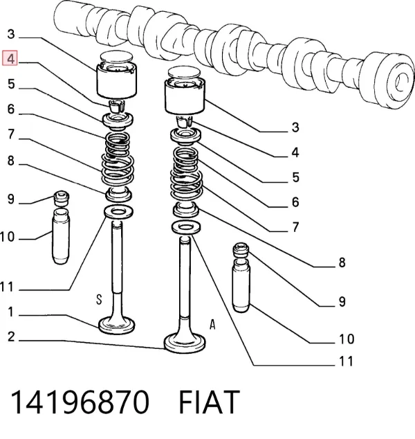 Chaveta De Sujecion De Valvula 14196870 Fiat/Alfa/Lancia