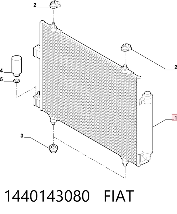 Condensador aire acondicionado 1440143080 Fiat/Alfa/Lancia