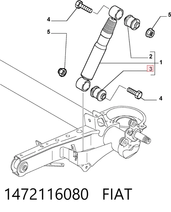 Silentblock amortiguador trasero 1472116080 Fiat/Alfa/Lancia