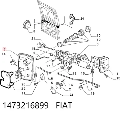 Manija exterior derecha de puerta corrediza FIAT 1473216899