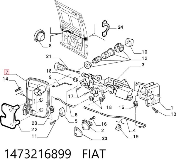 Manija exterior derecha de puerta corrediza 1473216899 Fiat/Alfa/Lancia