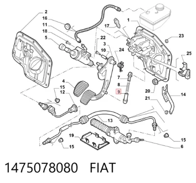 Resorte del pedal de embrague FIAT 1475078080