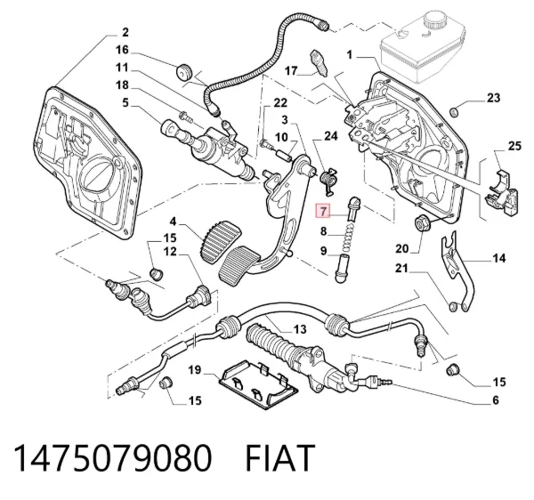 Resorte del pedal de embrague 1475079080 Fiat/Alfa/Lancia
