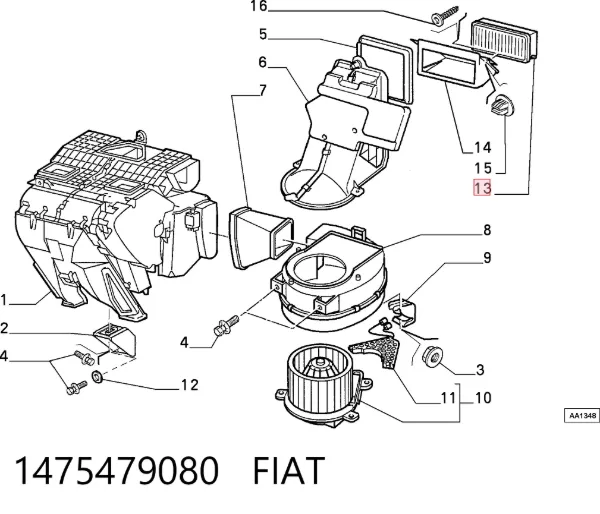 Filtro de habitáculo 1475479080 Fiat/Alfa/Lancia