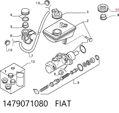 Tapa del depósito del cilindro maestro de freno FIAT 1479071080