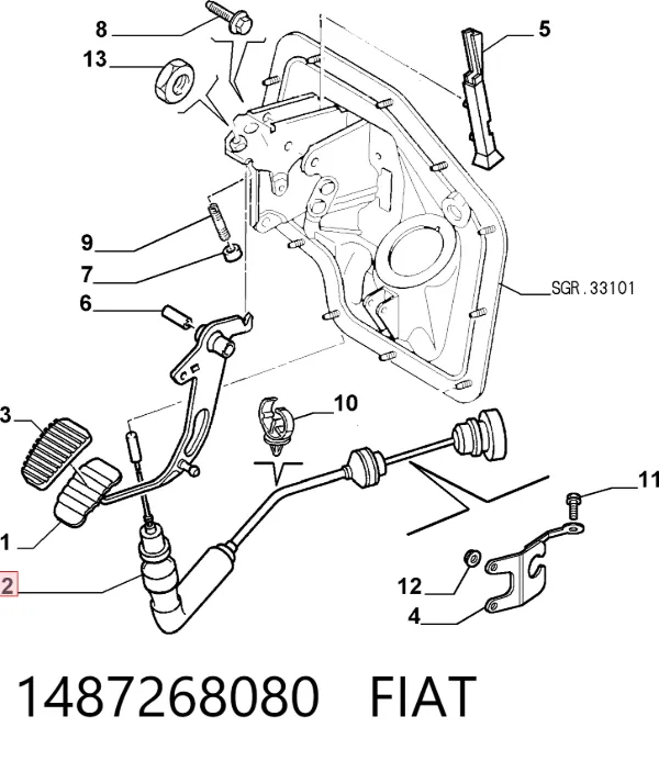 Cable de embrague 1487268080 Fiat/Alfa/Lancia
