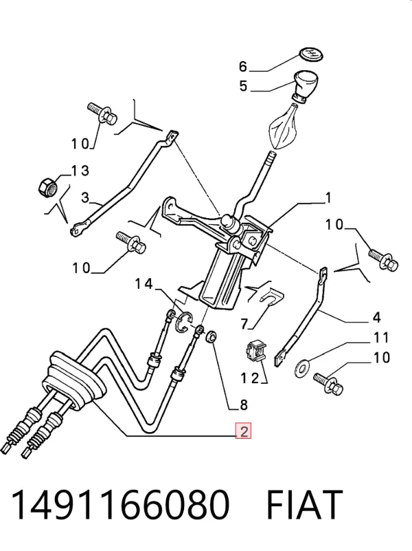 Cables de caja de cambios 1491166080 Fiat/Alfa/Lancia