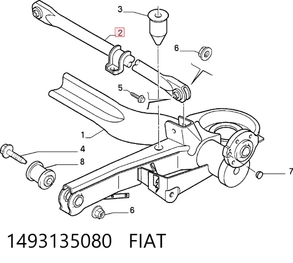 Estabilizador trasero 1493135080 Fiat/Alfa/Lancia