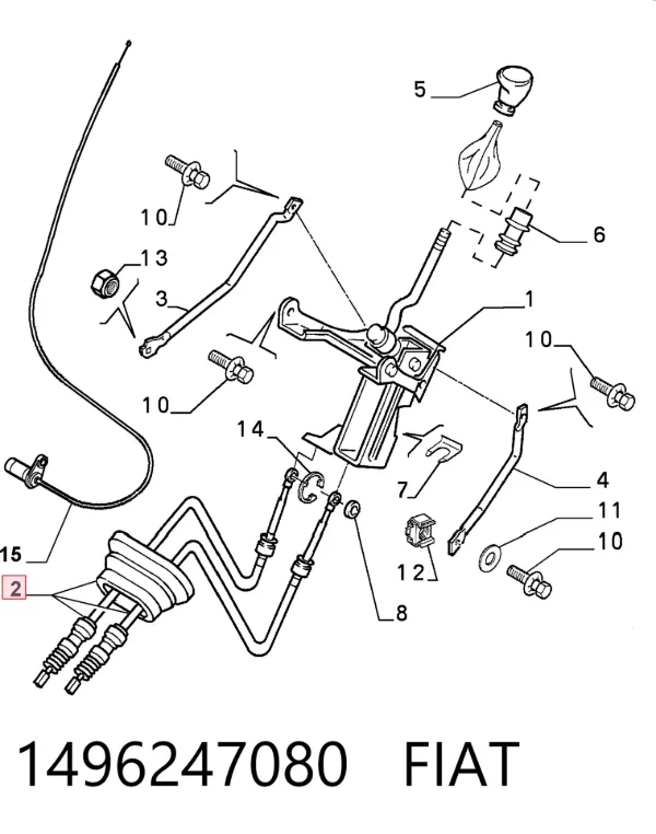 Cables de caja de cambios 1496247080 Fiat/Alfa/Lancia