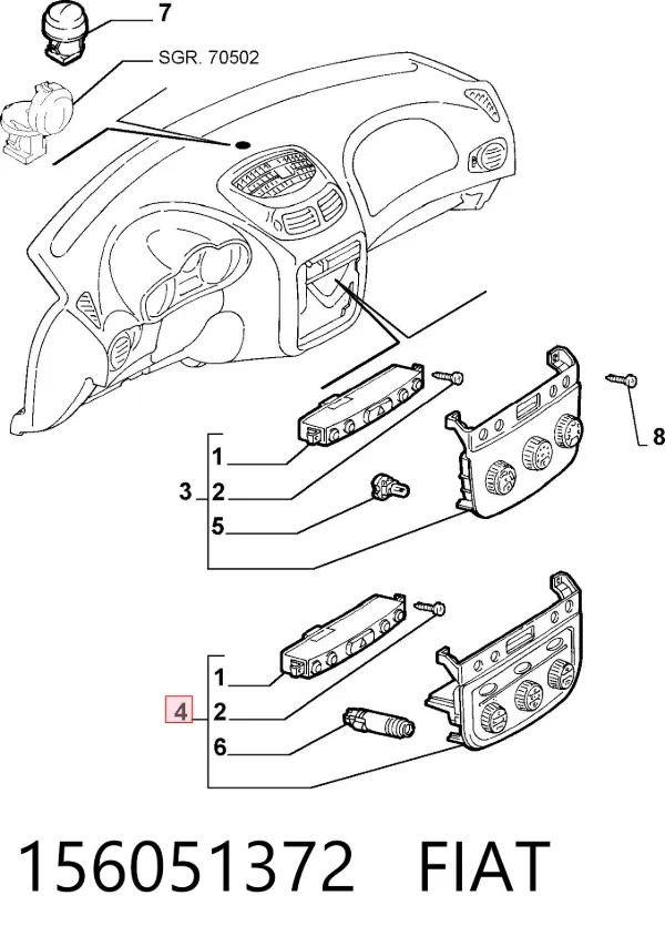 Unidad de control aire acondicionado 156051372 Fiat/Alfa/Lancia