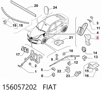 Palanca de apertura del capó FIAT 156057202