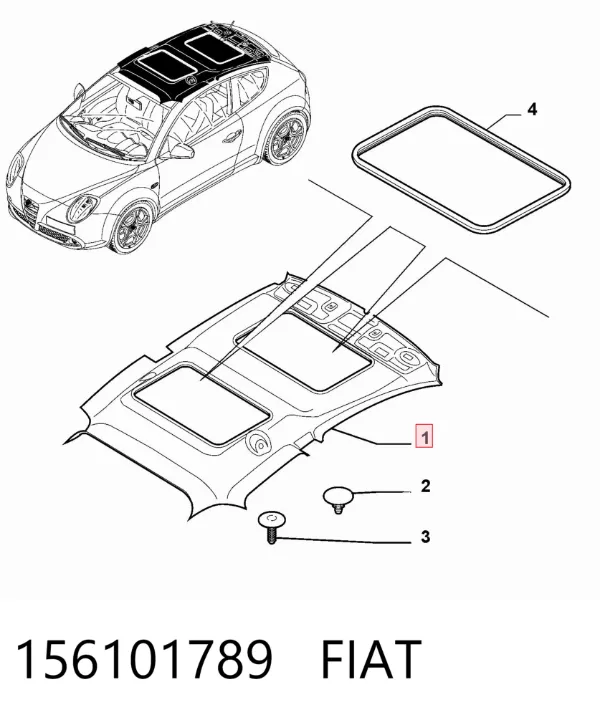 Techo interior 156101789 Fiat/Alfa/Lancia