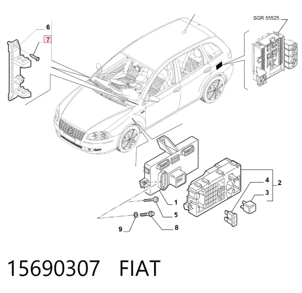 Perno del sistema de escape (silenciador) 15690307 Fiat/Alfa/Lancia