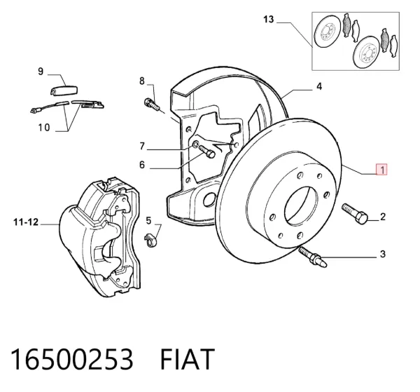 Disco de freno 16500253 Fiat/Alfa/Lancia