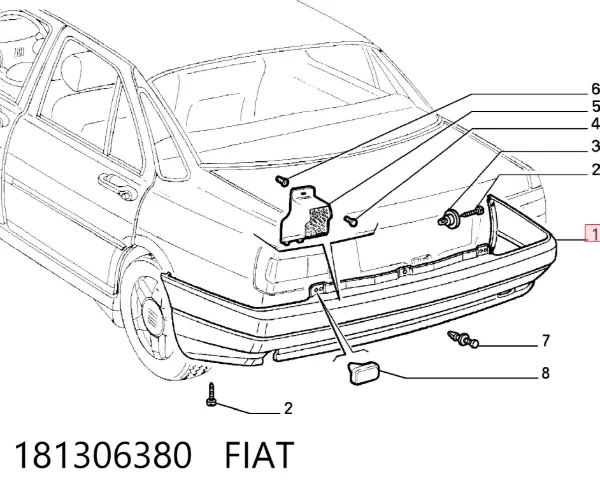 Parachoques trasero 181306380 Fiat/Alfa/Lancia
