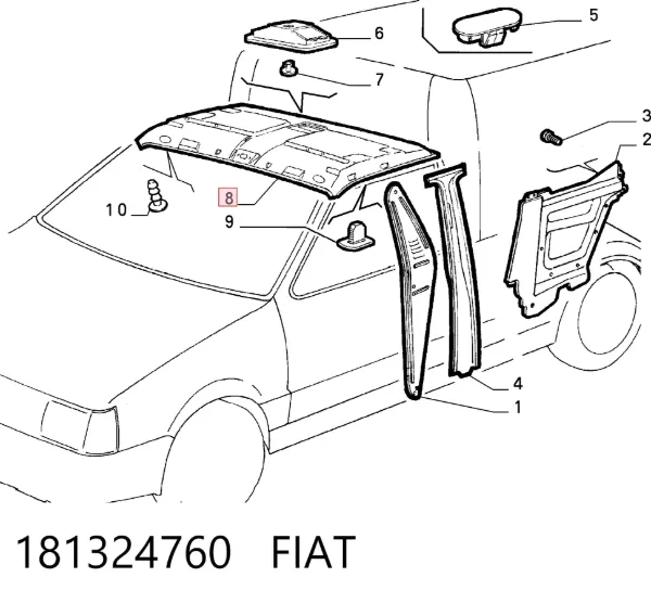 Techo interior 181324760 Fiat/Alfa/Lancia