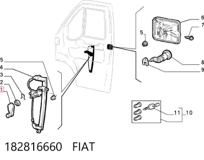 Manivela de elevalunas de puerta delantera FIAT 182816660