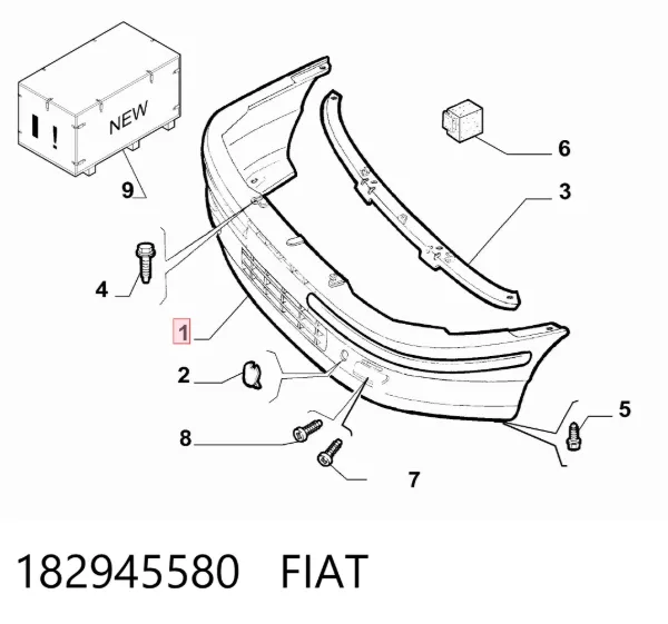 Paragolpes 182945580 Fiat/Alfa/Lancia