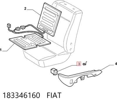 Botón de encendido de calefacción del asiento FIAT 183346160