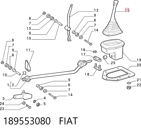 Pomo de palanca de cambios 189553080 Fiat/Alfa/Lancia