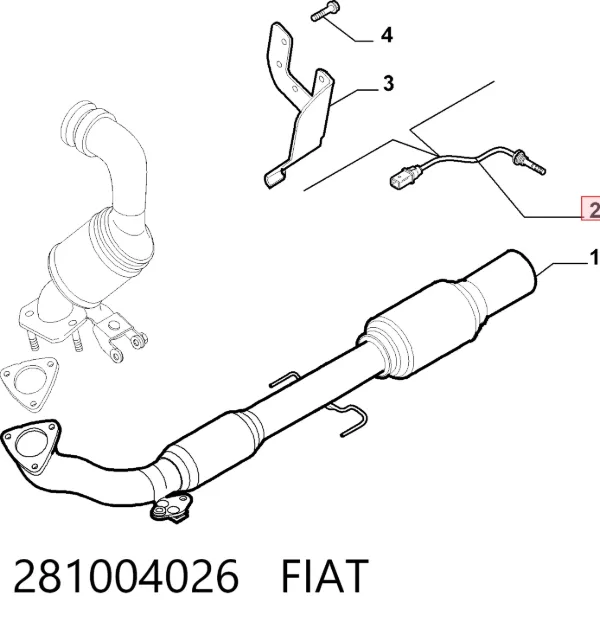 Sensor de oxígeno previo al catalizador 281004026 Fiat/Alfa/Lancia