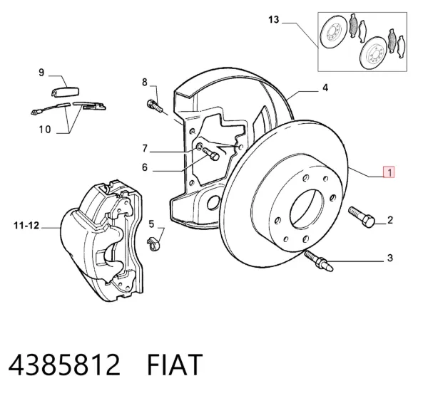 Disco de freno 4385812 Fiat/Alfa/Lancia