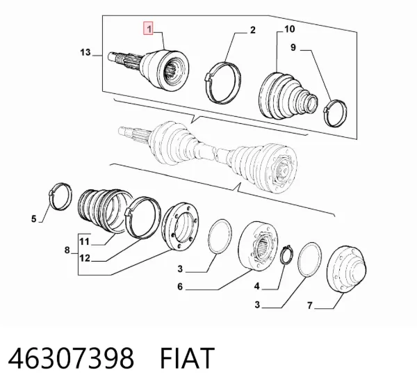Junta homocinetica 46307398 Fiat/Alfa/Lancia