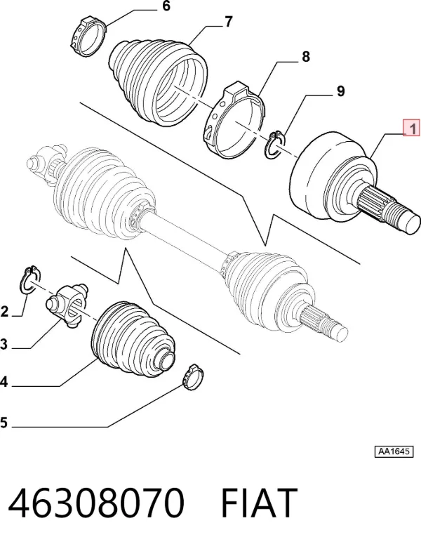 Junta homocinetica 46308070 Fiat/Alfa/Lancia