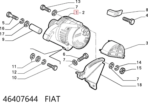 Alternador 46407644 Fiat/Alfa/Lancia