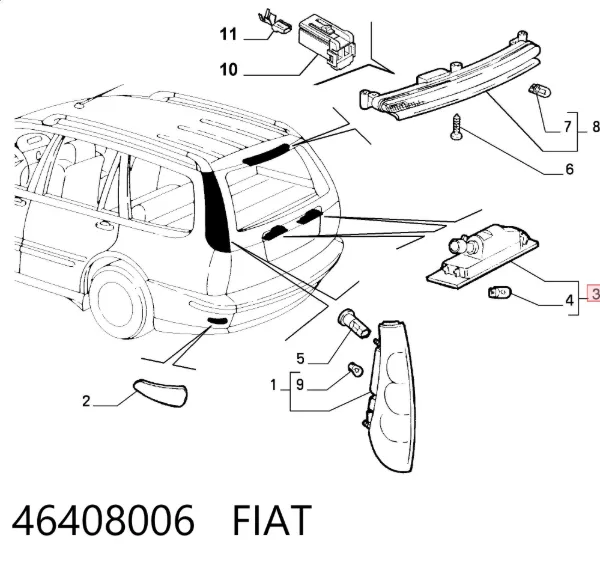 Luz matricula 46408006 Fiat/Alfa/Lancia