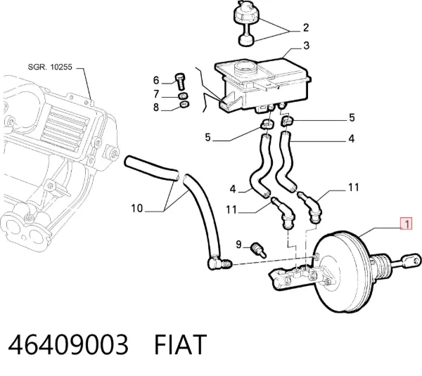 Cilindro maestro de frenos 46409003 Fiat/Alfa/Lancia
