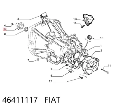 Guía del eje primario de la caja de cambios FIAT 46411117