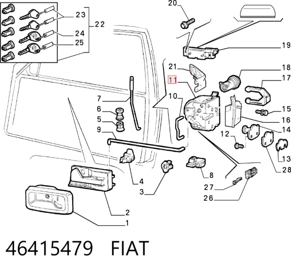 Cerradura 46415479 Fiat/Alfa/Lancia