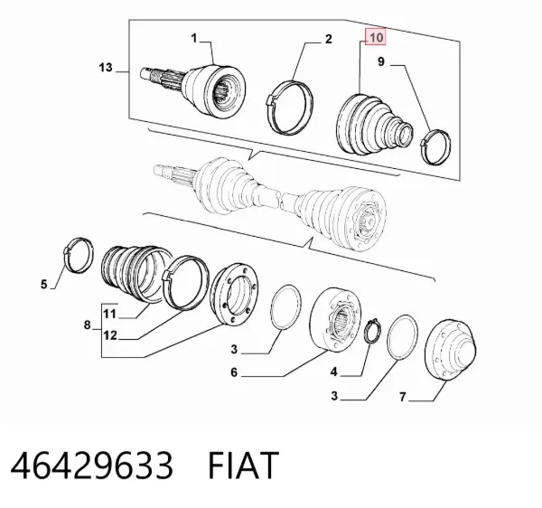 Fuelle de palier delantero exterior 46429633 Fiat/Alfa/Lancia